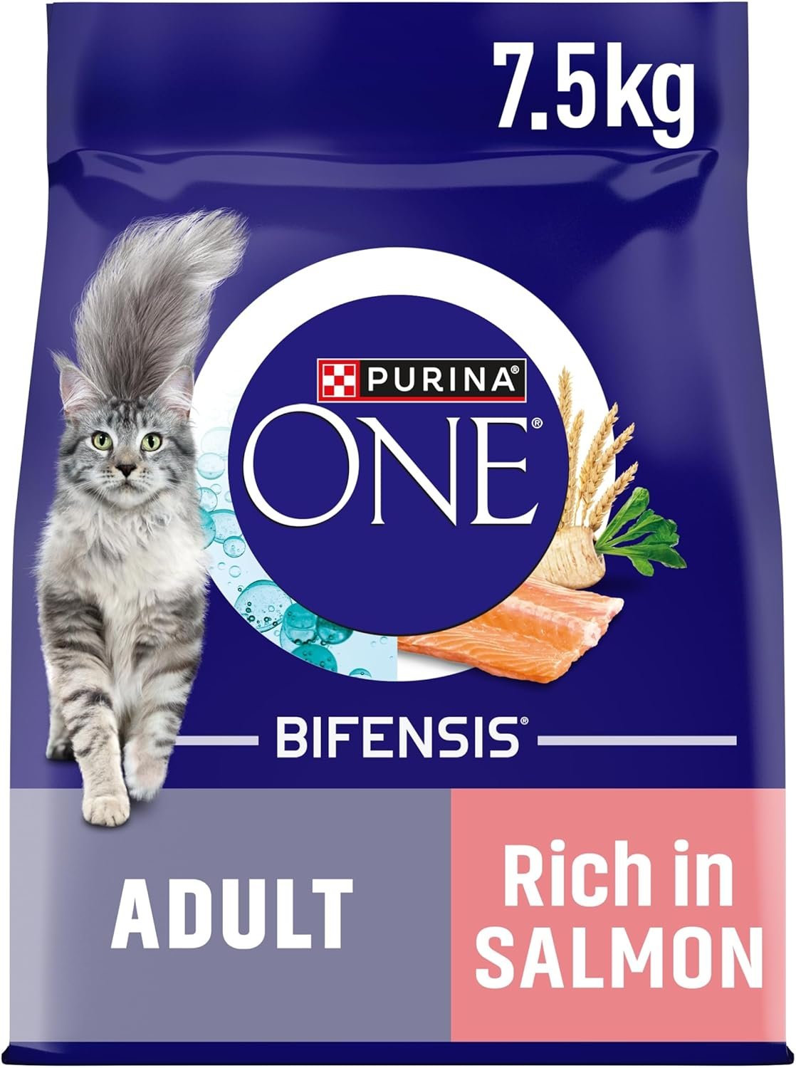 Purina One Adult Cat Salmon & Whole Grains 7.5kg x 1