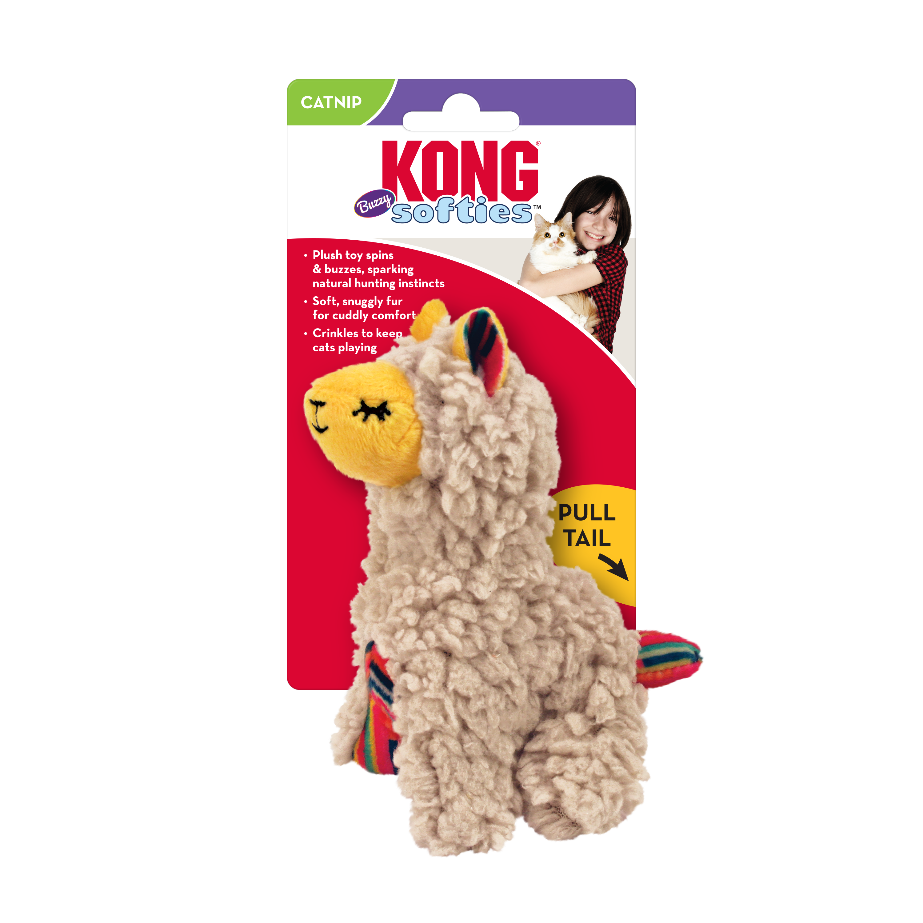KONG Cat Toy Buzzy Softies Llama x 1