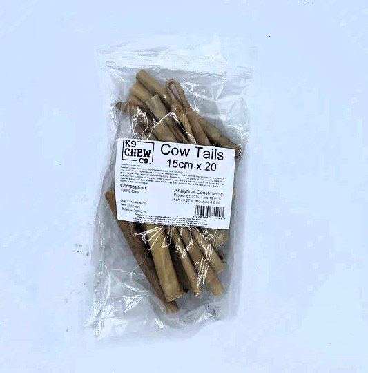 K9 Chew Co. Cow Tails 15cm 1kg (approx. 20pc)